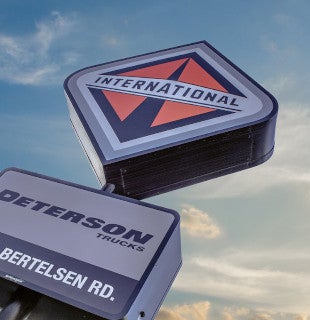 Peterson Trucks facility sign