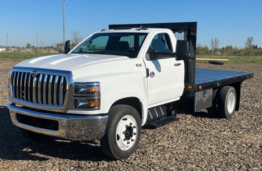 White CV Flatbed Truck