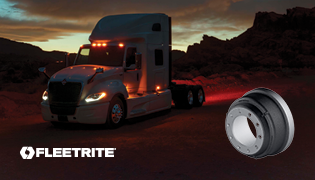 Fleetrite brake drum and International LT Series sleeper