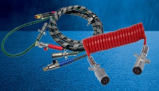 cables used for on-highway trucks with a blue background